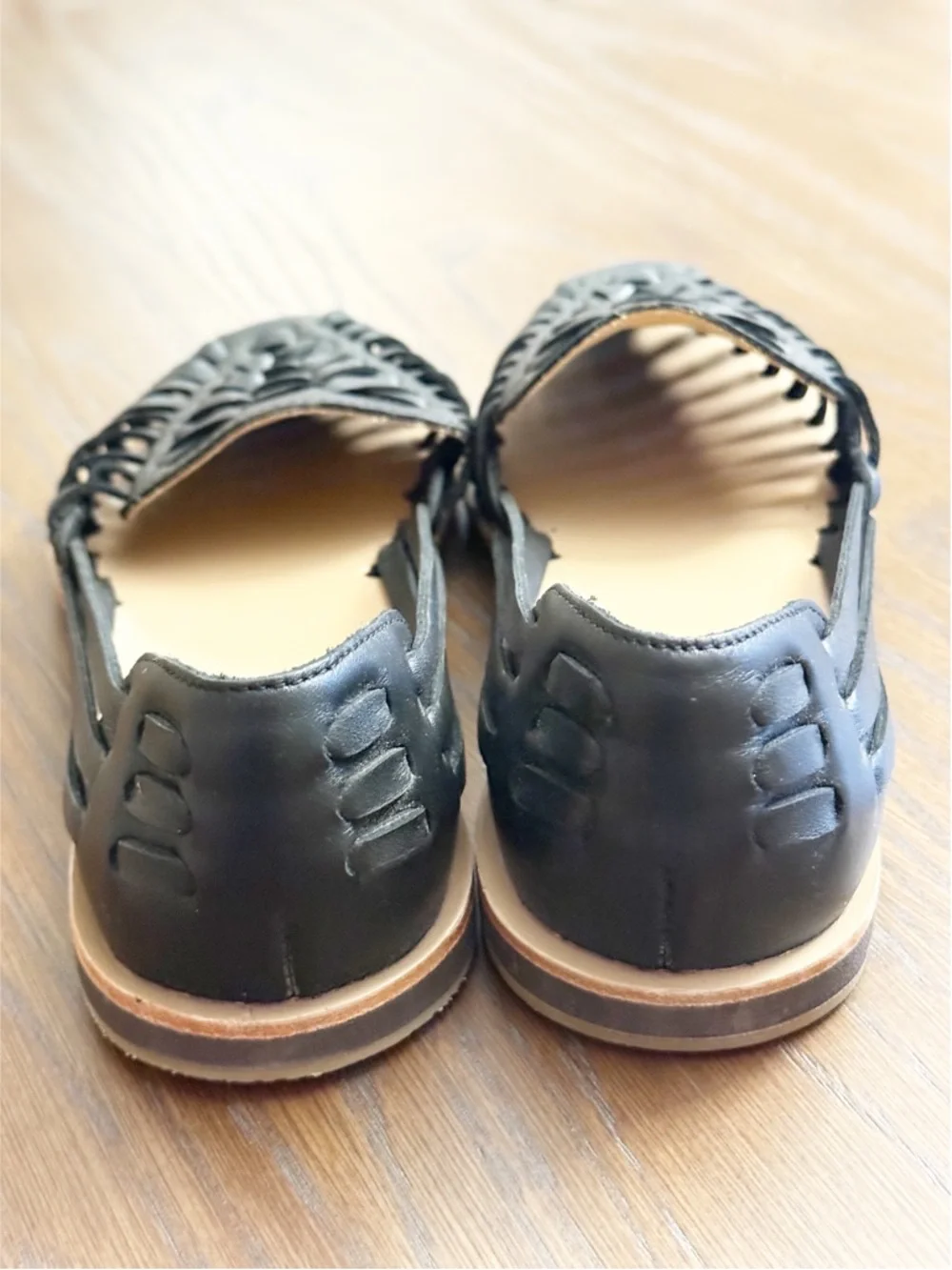 Nisolo Women's Huarache Leather Sandal Black 7.5 NWOT - Picture 10 of 12